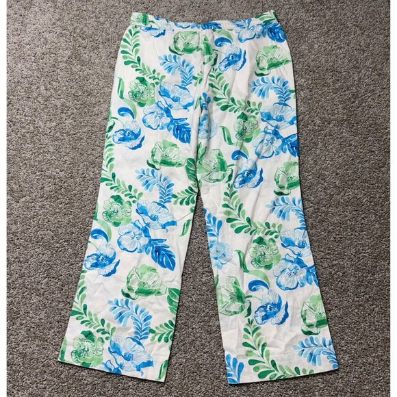 Tommy Bahama Womens L Casual Pants Floral Print Wide-Leg Tropical - Picture 2 of 9